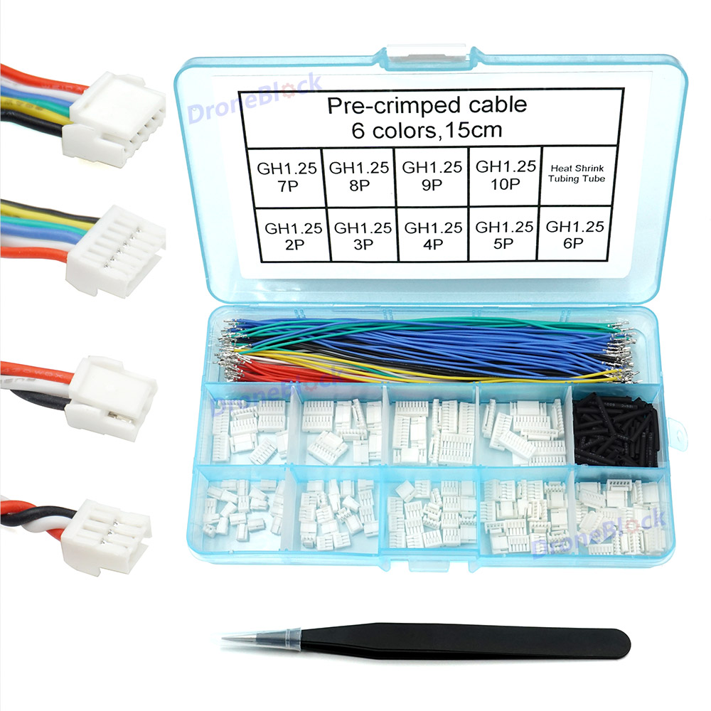 JST GH Connectors and Pre-Crim - مراجعة Drone Kit Hexacopter وسعره