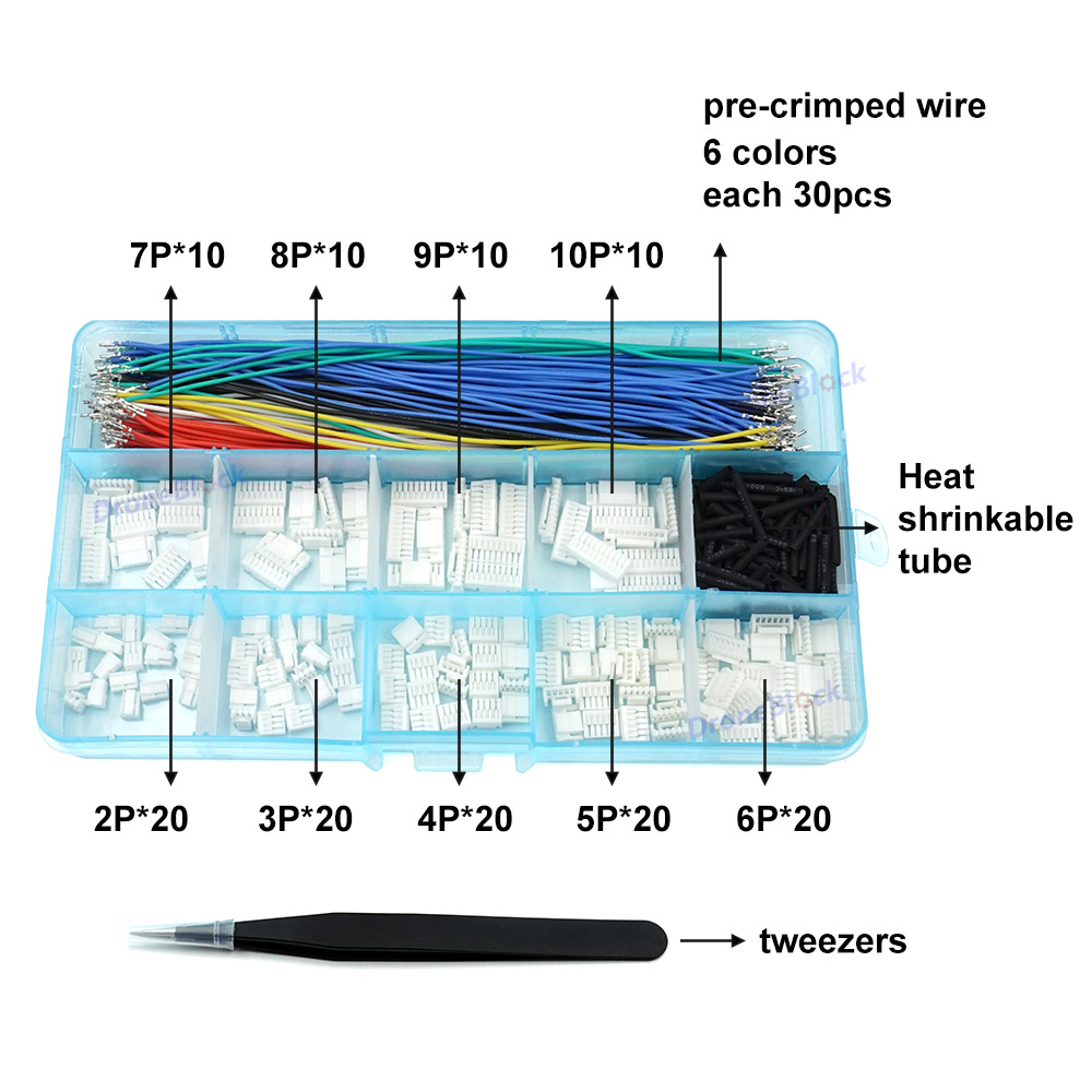 JST GH Connectors and Pre-Crim - مراجعة Drone Kit Hexacopter وسعره