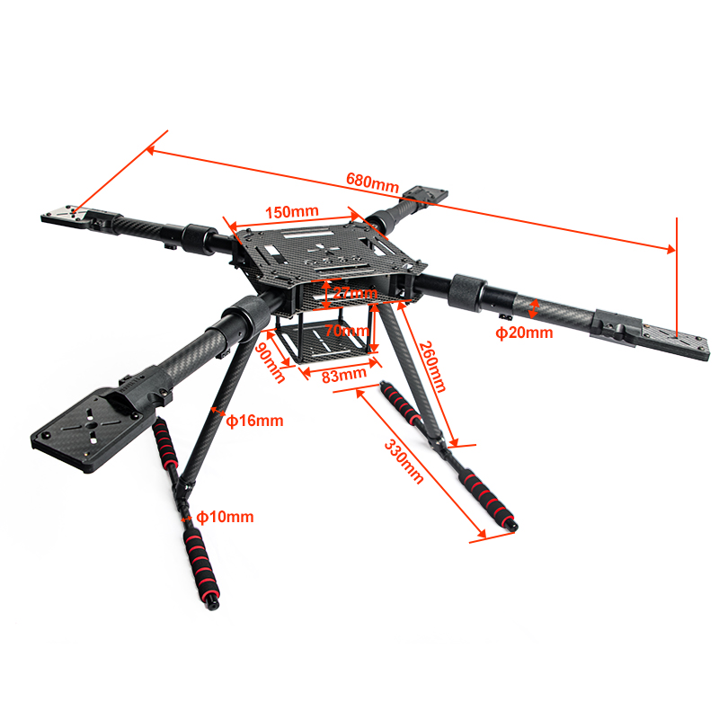 Carbon Fiber Folding Drone Fra - مراجعة Drone Kit Racing وسعره